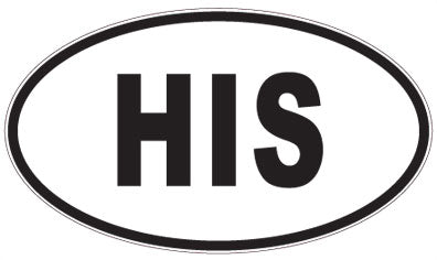 HIS - 3 Letter Initials Oval Magnet