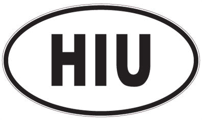 HIU - 3 Letter Initials Oval Magnet