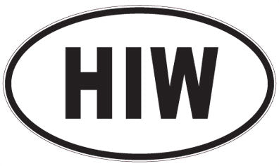 HIW - 3 Letter Initials Oval Sticker