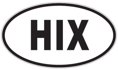 HIX - 3 Letter Initials Oval Sticker