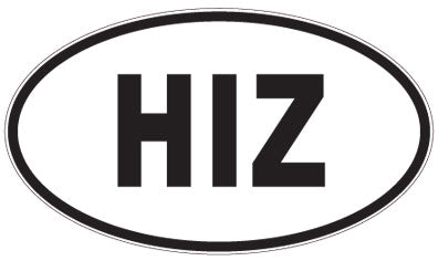 HIZ - 3 Letter Initials Oval Sticker