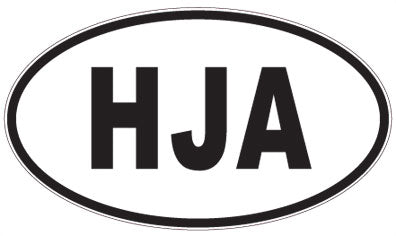 HJA - 3 Letter Initials Oval Sticker