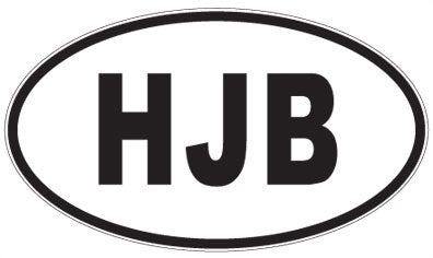 HJB - 3 Letter Initials Oval Magnet