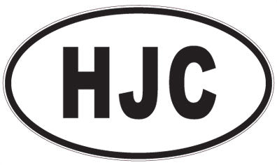 HJC - 3 Letter Initials Oval Sticker