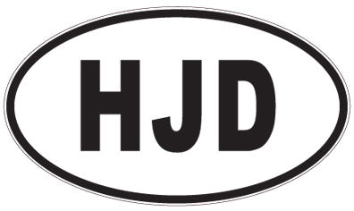 HJD - 3 Letter Initials Oval Magnet