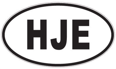 HJE - 3 Letter Initials Oval Magnet
