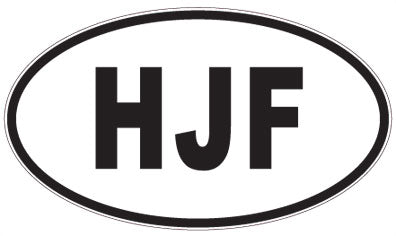 HJF - 3 Letter Initials Oval Magnet