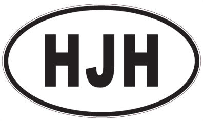 HJH - 3 Letter Initials Oval Magnet