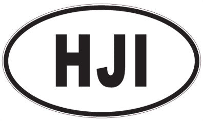 HJI - 3 Letter Initials Oval Magnet