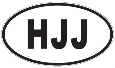 HJJ - 3 Letter Initials Oval Magnet