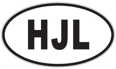 HJL - 3 Letter Initials Oval Magnet