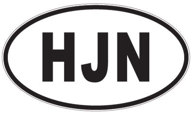 HJN - 3 Letter Initials Oval Magnet