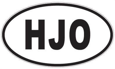 HJO - 3 Letter Initials Oval Magnet