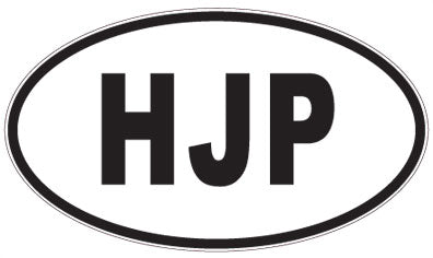 HJP - 3 Letter Initials Oval Magnet