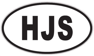 HJS - 3 Letter Initials Oval Magnet