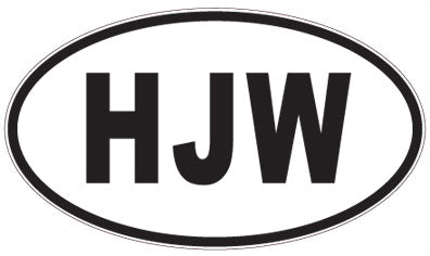HJW - 3 Letter Initials Oval Magnet