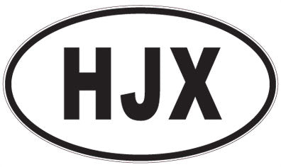 HJX - 3 Letter Initials Oval Magnet