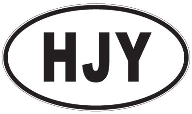 HJY - 3 Letter Initials Oval Magnet