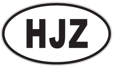 HJZ - 3 Letter Initials Oval Magnet