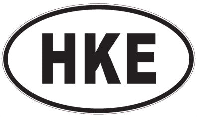 HKE - 3 Letter Initials Oval Sticker
