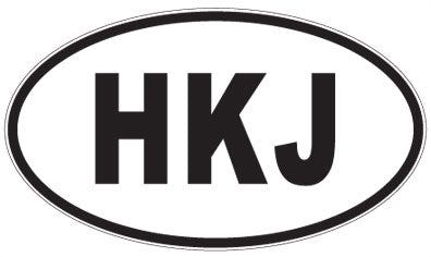 HKJ - 3 Letter Initials Oval Sticker