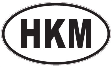 HKM - 3 Letter Initials Oval Magnet
