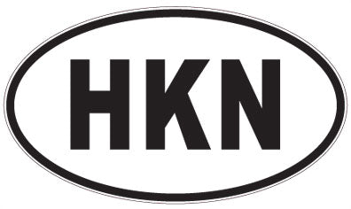 HKN - 3 Letter Initials Oval Sticker