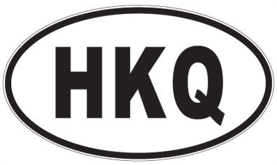 HKQ - 3 Letter Initials Oval Sticker