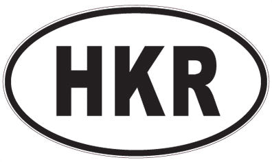 HKR - 3 Letter Initials Oval Magnet