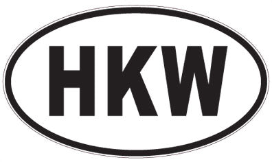 HKW - 3 Letter Initials Oval Sticker