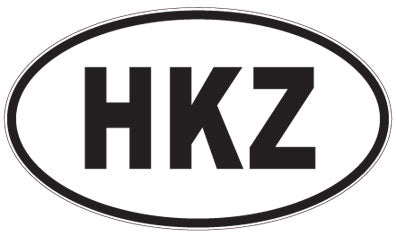 HKZ - 3 Letter Initials Oval Sticker
