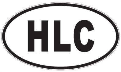 HLC - 3 Letter Initials Oval Sticker