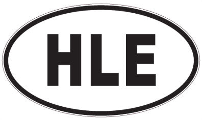 HLE - 3 Letter Initials Oval Sticker