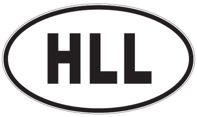 HLL - 3 Letter Initials Oval Magnet