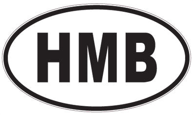 HMB - 3 Letter Initials Oval Magnet