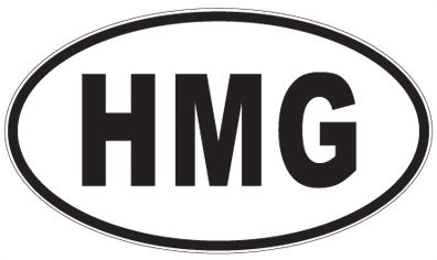 HMG - 3 Letter Initials Oval Magnet