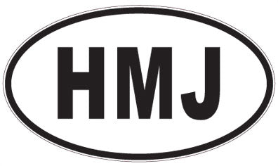 HMJ - 3 Letter Initials Oval Magnet