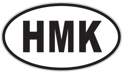 HMK - 3 Letter Initials Oval Magnet