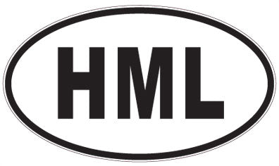 HML - 3 Letter Initials Oval Sticker