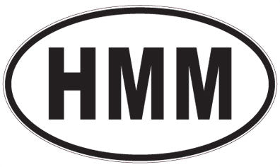 HMM - 3 Letter Initials Oval Sticker