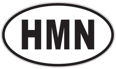HMN - 3 Letter Initials Oval Sticker