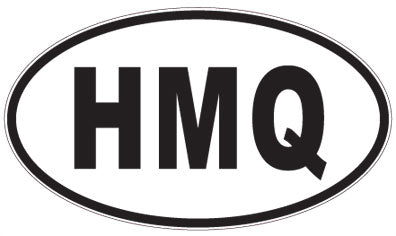 HMQ - 3 Letter Initials Oval Sticker