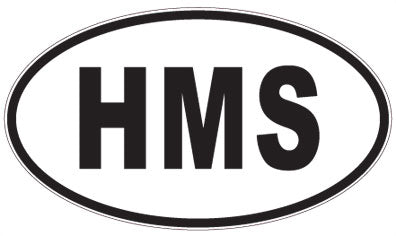 HMS - 3 Letter Initials Oval Magnet