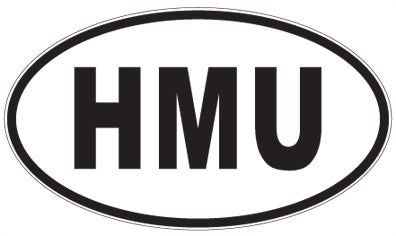 HMU - 3 Letter Initials Oval Sticker