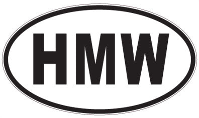 HMW - 3 Letter Initials Oval Magnet