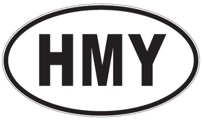 HMY - 3 Letter Initials Oval Sticker