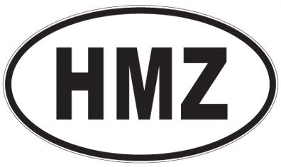 HMZ - 3 Letter Initials Oval Magnet