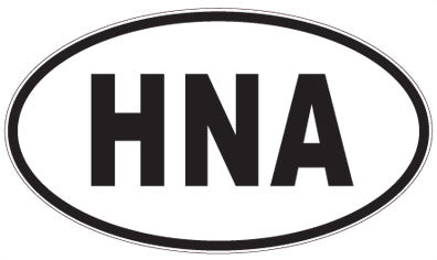 HNA - 3 Letter Initials Oval Sticker