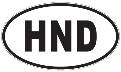 HND - 3 Letter Initials Oval Magnet