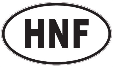 HNF - 3 Letter Initials Oval Magnet
